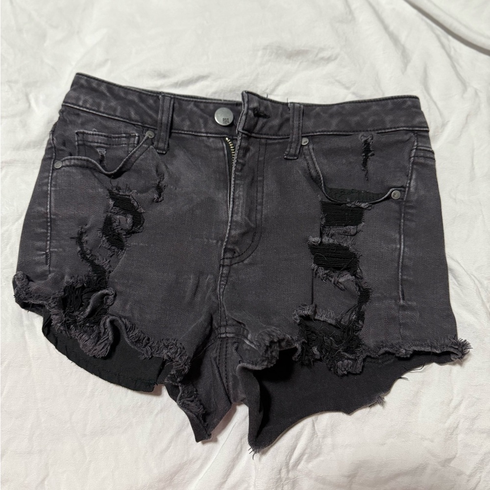 RSQ Charcoal Distressed Jean Shorts